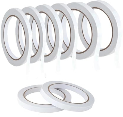 wutdgeg 8 rolls double sided tape 、sticky tape | 5/8/10/12/15/20mm x 15m sticky rolls | Suitable for DIY crafts, household use, office tasks, party decorations, gift wrapping and scrapbooking