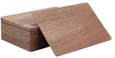 OLYCRAFT 20 Stück NFC-Holzkarten Graues NFC-Holzkarten-Sortiment 85 x 54 mm NFC-Walnussholz-Kartensortiment Digitale Visitenkarten mit NTAG213-Chip für professionelles Networking