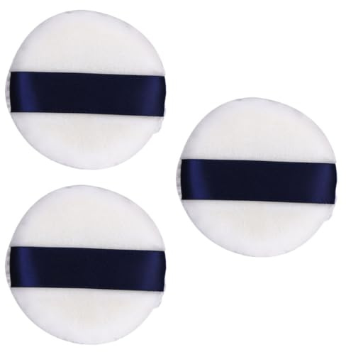 PENIKOKO Borla para Polvos Faciales y Lavable, 3 Piezas, Doble Cara de Lana para Maquillaje Seco y Húmedo, Correa de Sujeción, Adecuado para Base, Rubor y Polvos Color Aleatorio