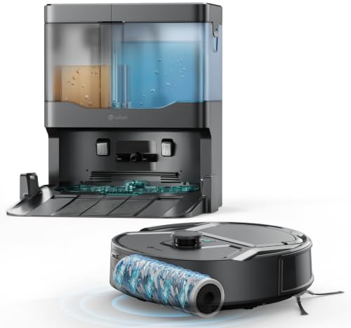 Lefant M210 PRO OMNI Robot Aspirapolvere Lavapavimenti con Mappatura, Rullo Autopulente, 20000Pa, Laser dToF, Ostacoli PSD 2.0, Anti-Groviglio, Lavaggio con Acqua Pulita, WiFi 2.4G/5G, Alexa/App