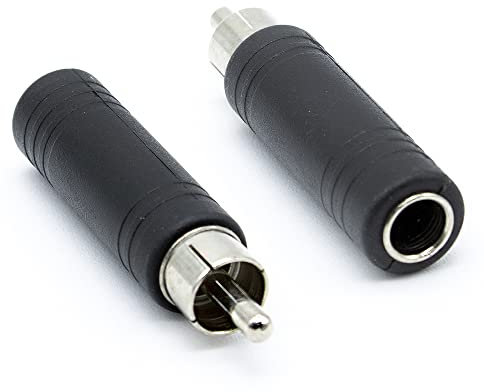 Cablepelado – Adattatore audio mono jack 6,35 femmina a RCA maschio, colore nero