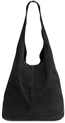 Caspar große Damen Wildleder Tasche Hobo Bag Shopper - CLASSIC LINE - Modell No.767 - Made in Italy