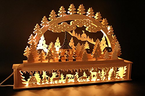 SchwibboLa Original Erzgebirgischer Schwibbogen mit Erhöhung Lichterbogen XXL Verschieden Größen FREIE Auswahl (Motiv10: 72x45cm (BxH))