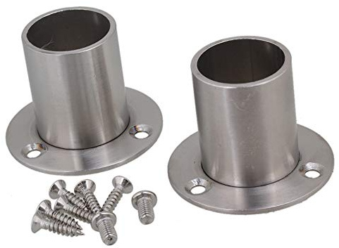 Yibuy 2 x Edelstahl-Rohrflansch-Stecknussstangenhalter für 25 mm Stange