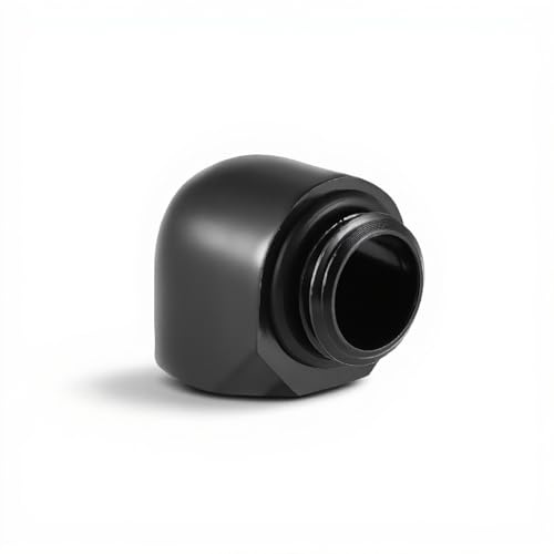 Richer-R 1pcs G1 / 4 Zoll Gewinde Adapter, 1 Stücke Messing 90 Grad Fitting Adapter G1 / 4 Gewinde Adapter Set,Geeignet für CPU Wasserkühlung Kühlkörper Schwarz(Männlich zu Weiblich)