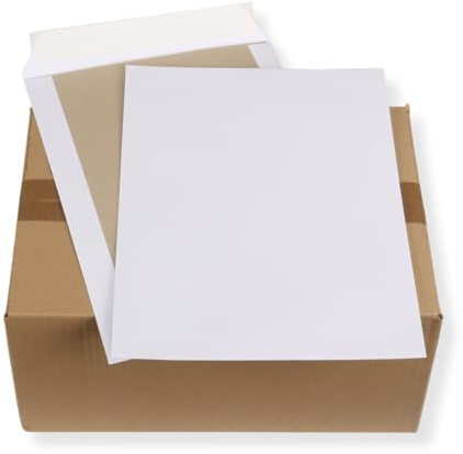100 St. B4 Papprückwand Versandtaschen weiß 120 gr. Kuvert Haftklebend Briefumschläge HK Briefhüllen