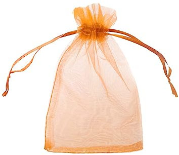 100 x Organzabeutel Verschiedene Größen, große Farbauswahl, Organzasäckchen Geschenkbeutel Geschenkverpackung (Orange, 10 x 15 cm)