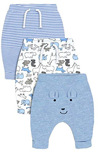 Cute On 3-pack unisex barn småbarn harembyxor bomull elastiska byxor