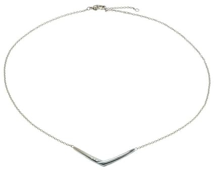 Boccia Damen Halskette in der Farbe Silber poliert mit Diamanten, antiallergen, 45cm, 08046-03