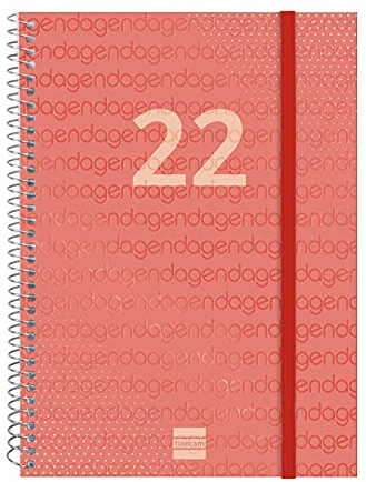 Finocam - Wochenkalender 2022 horizontal von Januar 2022 bis Dezember 2022 (12 Monate) E10-155 x 212 mm Spirale Year Rot Italienisch