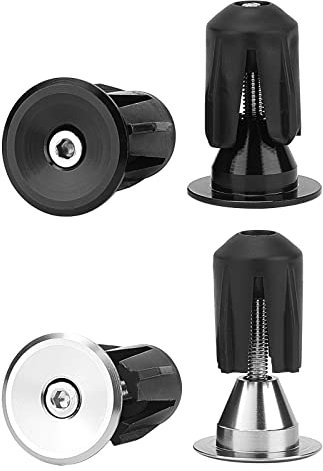 GORGECRAFT 4PCS Bar End Plugs Aluminium Lenkerkappen Radfahren Rennrad Mountainbike Bunte Stecker Für Die Meisten Fahrräder (Schwarz/Silber)