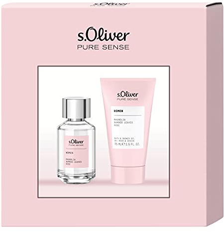 s.Oliver® Pure Sense Women | Geschenkset - puristisch und klar - ein Duft, der die eigene Natürlichkeit und Weiblichkeit nach außen trägt | Eau de Toilette 30ml Natural Spray und Duschgel 75ml
