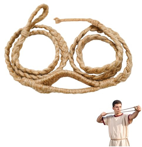 Lord of Battles Balearic Roman Greek Sling Handcrafted Braided Cords Throwing Slingshot for Historical Reenactments