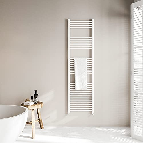 Acezanble Badheizkörper 1800 x 500 mm Weiß Vertikal Garade mit Seitenanschluss Heizung Handtuchwärmer Handtuchheizkörper 851W Design Heizkörper Handtuchhalter Handtuchtrockner