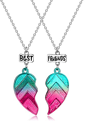 2 Piezas BFF Collar Mejores Amigas Para Mujeres Y Niñas - Cadena Con Colgante Best Friends - Amistad Para Siempre