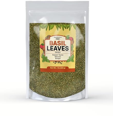 Unpretentious, Basil Leaves, Dried, Cut & Sifted, 1 Lb