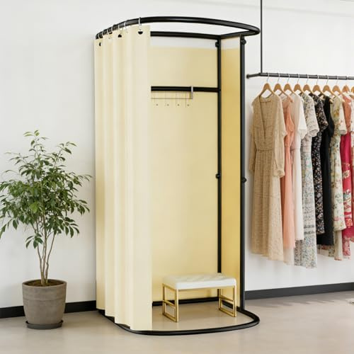 LXSEHN Umkleidekabine Freistehend, U-Form Bewegung Spur Umkleideraum, Bodenstehende Tragbarer Sichtschutz, Schattierung umkleide Öse Eisenhalterung, für Büro Einkaufszentrum