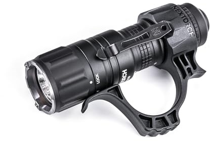NEXTORCH Taktische LED-Taschenlampe, hohe Lumen, leistungsstarke, wiederaufladbare kompakte helle Taschenlampe mit 3 Modi & Stroboskop & Keramikperle gebrochenem Fenster, taktische Ringe für den