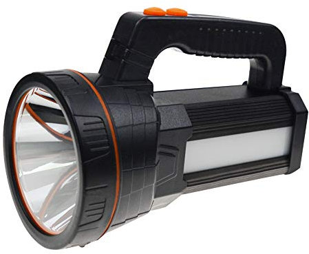 Amerbtech LED Ricaricabile Palmare Faro di Ricerca 7000 Lumen Super Luminoso Portatile CREE Spotlight Torcia Torcia Laterale Proiettore Luce da Lavoro, 9000MA 35W