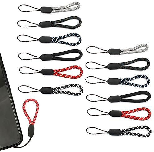 JOCXZI Finger Lanyard Small Hand Strap - 12Pcs Adjustable Finger Wrist Neck Lanyards Nylon Finger Loop Portable Finger Lanyard Hand Strap for Mobile Phone, Camera, Keys, USB Sticks