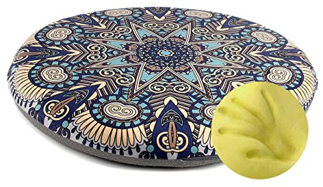 Sigmat Memory Foam Seat Cushion Anti-Slip Soft Round Stool Cushion Chair Pad 13 Inch Geometric