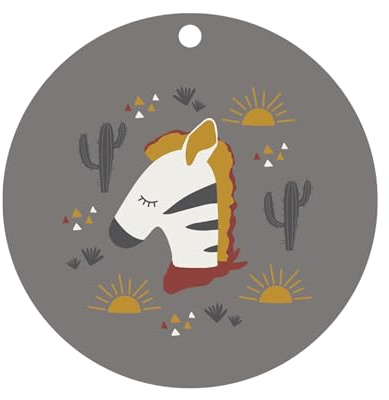 kikadu Silikon Platzset Zebra Grau - Kindergeschirr, BPA-frei, mit niedlichen Aufdrucken, Durchmesser 38cm