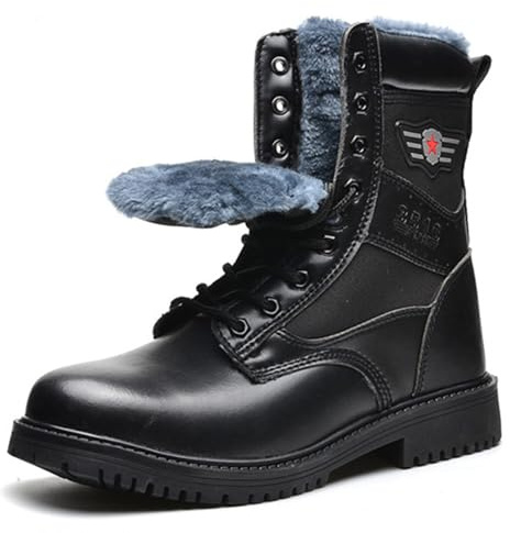 SDEQA Bottes de Sécurité Hiver Hommes Femmes, Bottes de Travail Rembourré et Chaud Outdoor Antistatique Légère Bottes pour l'industrie et la Construction,Noir,39 EU