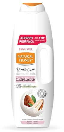 Natural Honey, Gel de Ducha Hidratante con Extracto de Almendras y Hydradermal Complex, Hidratación Intensa y Duradera para una Piel Suave, Fresca y Protegida, Línea Derma Care, 1350 ml