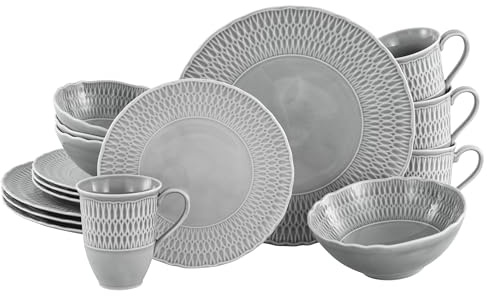 CreaTable, 33088, Sofia - Stone Series, 16-Piece Crockery Set for 4 People, Porcelain Crockery Set, Dishwasher and Microwave Safe, Made in Europe