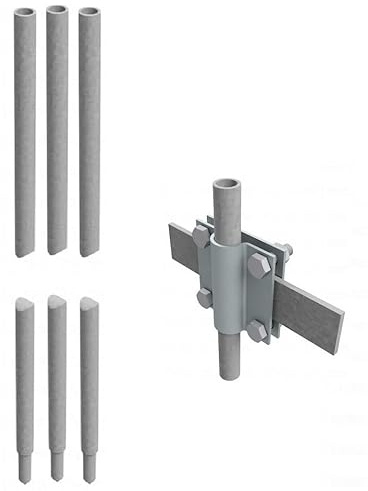 PAG Turbo GmbH® - 3m Ø 16mm Tiefenerder SET mit Klemme feuerverzinkt Bltzschutz für Haus, Photovoltaik (3m Ø 16mm SET + Klemme)