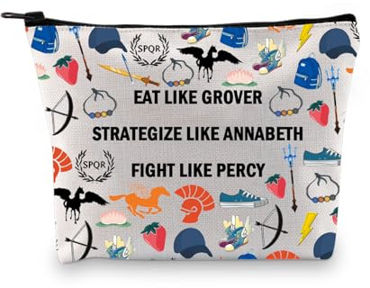 Percy Movie Makeup Bag Book Lover Camp Mezzo sangue fan del film Jakson Cosmetic Bag regalo, Mangia come Grover 3uk, alla moda