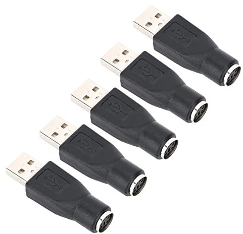 VELATEMOR Convertitore Adattatore USB Maschio a PS/2 Femmina da 5 Pezzi per Tastiera e Mouse con Interfaccia PS/2