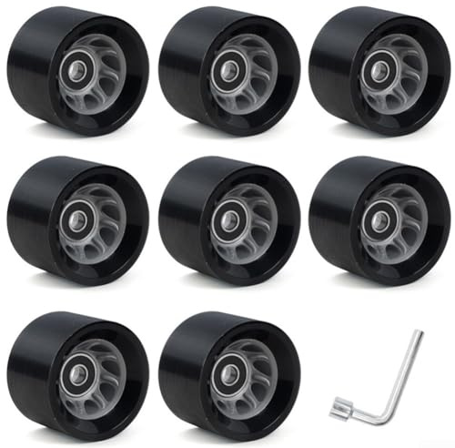 8 Quad-Skate-Rollen, 58 x 39 mm, reibungsloses Fahrerlebnis, geräuschreduzierendes Design (lila (grau (92 A))