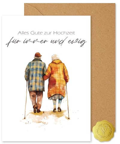 Vielucks 2 x Hochzeitstagskarte -Begleitung- Alles gute zur hochzeit für immer und ewig,Liebes-Grußkarte,Karte Hochzeit,Wedding,Liebesbrief für Freund Freundin,Hochzeitstag, Hochzeitsgeschenk(Ehepaar)