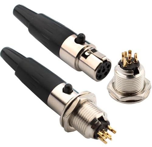 RUNCCI-YUN 2Set Mini 5-polige XLR-Anschlüsse Stecker und-Buchsen,Mikrofonkabelstecker,Mikrofon-Audiobuchse Lötanschluss XLR Einbaubuchse Buchse