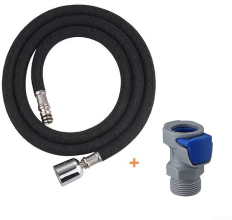 WIIYENA Tuyau de robinet de cuisine, 1,5 m en nylon haute densité avec un connecteur fileté G1/2 (22,6 mm) et filetage M10 pour robinets d'évier de cuisine avec douchette extractible
