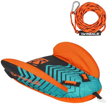 Mesle Funtube Cruzer, Set mit Leine, 1 Person, Wasserreifen für Kinder & Erwachsene, Towable Tube aufblasbar Wassersport, Schleppring für Boot & Jetski, Schleppreifen zum Ziehen