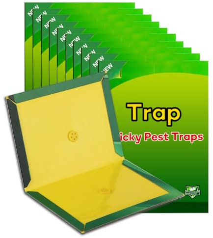 Sticky Traps,Adhesive Board,Suitable for Various traps,Super Strong Adhesive Pad,Efficient Foldable Adhesive Trap Board,Indoor,Outdoor Garage Kitchen Garden Traps(10)