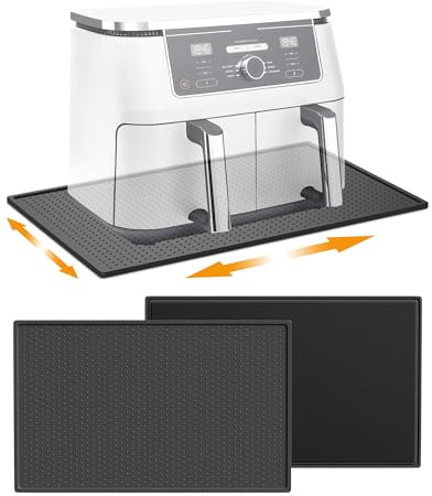 Heat Resistant Mat for Air Fryer, 1-Pack Kitchen Countertop Silicone Heat Proof Mat with Appliance Sliders Function for Ninja Air Fryer Cosori Tower Air Fryer Coffee Machine Oven Microwave, 48 x 30 cm
