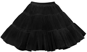 Vlazom Women 50's Petticoat Classic A-Line Underskirt Vintage Rockabilly Tutu Skirt for Wedding Dress Ball Gown Cosplay Halloween Costume Black,XXL-3XL