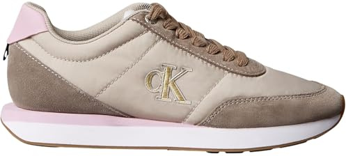 Calvin Klein Runner Sneaker Mujer Retro Lace Up Low Top, Multicolor (Chateau/Taupe/Fragrant Lilac), 40