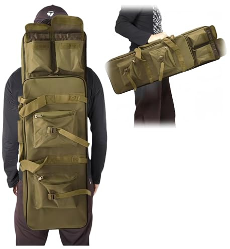 pykaaiiu Gewehrtasche, Militärische Waffentasche, Waffentasche, wasserdicht, Oxford-Stoffmaterial, geeignet für Langwaffen, Luftgewehre, Gewehre, Jagd(Khaki,81 * 28cm)