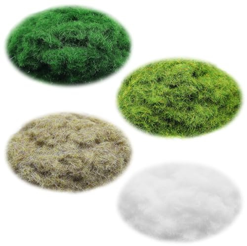 CONNECTION 4 Beutel Mini Streugras für Modellbau Static Grass 3mm Streugras Wiese Modellbau Grass Powder Modellbahn Layout Gras für Miniature Modelllandschaften DIY Modelling Sand Table (1 Beutel 30g)