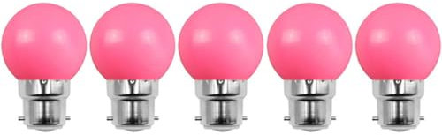 Aiwerttes Lampadina LED B22 da golf, 2 W, a risparmio energetico equivalente a una lampadina a incandescenza da 20 W, adatta per feste in terrazza, 5 pezzi (rosa)