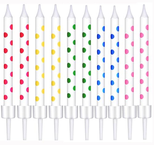 Bessy shop Geburtstag Kerzen, 50 Stück Multi-Farbe Rauchlose Metallic Geburtstagskerzen Hohe dünne Kerzen für Geburtstag Hochzeitsfeier Dekoration