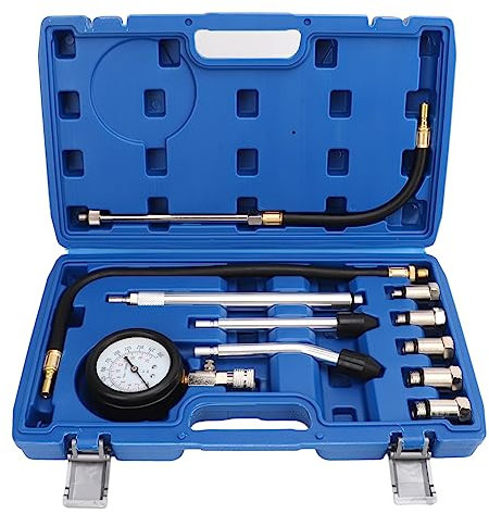 Kompressionstester Automotive, Kompressionstester 17pcs Zylinderkompressionstester Kit 0‑300psi Motor Uvinersal Zylinderdruck Erkennung Digitalem Gauge Motorkompression