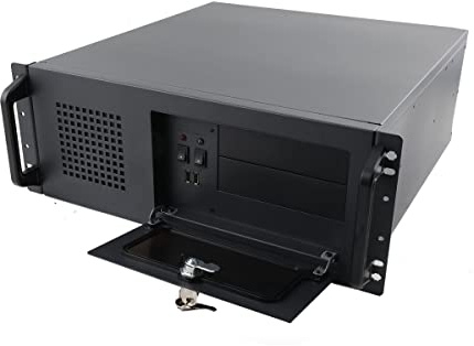 ECUTEE Server Chassis 4U Network Cabinet Case, Server Mount Rack Enclosure Rackmount Case with Locking Door Side Panels 7x3.5 HDD Drive Bays 7 PCI Slots, with 120mm Fan, Size 450x430x177mm
