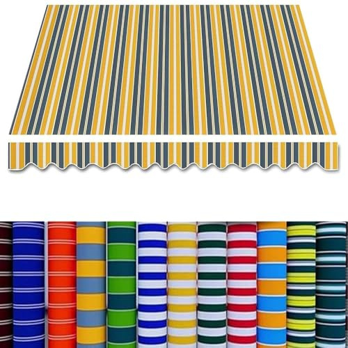 YHDMDQ Panno di Ricambio per Tenda da Sole 3.5x3.0/4x3.0/5x3.0m, Telo di Ricambio per Tenda da Sole Retrattile Manuale, Tettuccio di Ricambio per Tenda da Sole per Negozio(Yellow,2.5x1.5m/8.2x5ft)