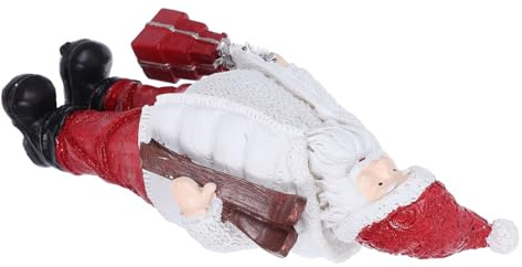 MALUGOGO Figura intrincada de Resina de Papá Noel, decoración de Mesa Coleccionable de Navidad, Escultura de Navidad con árbol y Mochila para exhibición en estantes del hogar