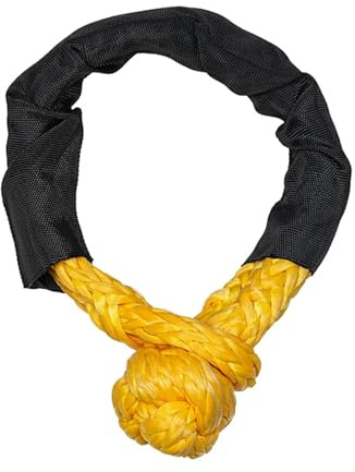 Corde de Remorquage Voiture Corde à Manille Souple synthétique 17 tonnes Max Break Manilles de remorquage Hautes Performances avec Manchon Protection for Hors Route(Yellow)